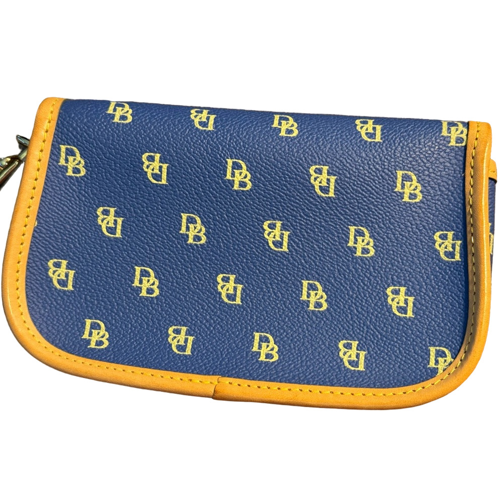 Dooney & Bourke Blue Canvas & Leather Monogram Wristlet NWOT - Picture 2 of 12